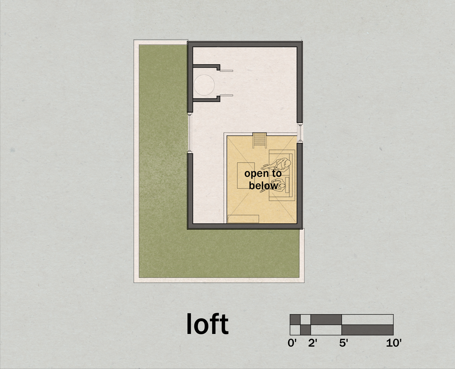 Loft Floor Plan For Dash Studio ADU Accessory Dwelling Unit or Tiny House Colorado Oregon