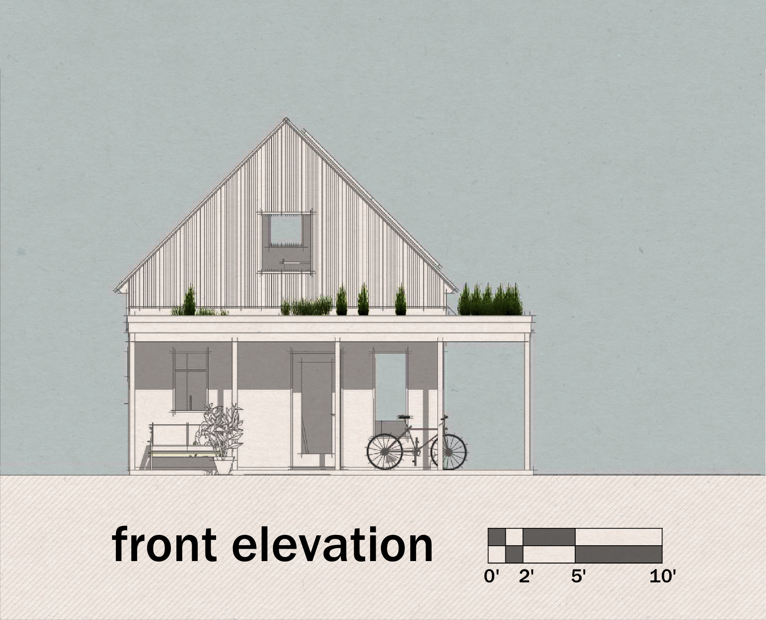Elevation For Dash Studio ADU Accessory Dwelling Unit or Tiny House Colorado Oregon